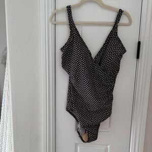 MiracleSuit- Deep purple and ivory Patterned